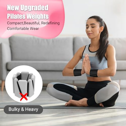 Pilates Wrist Weights for Women, Wearable Strong Magnetic Arm & Leg Weights Set of 2(1 lb Each), Adjustable Wrist Weights for Walking, Yoga, Strength Training, Swimming, Running & Jogging - color: Black