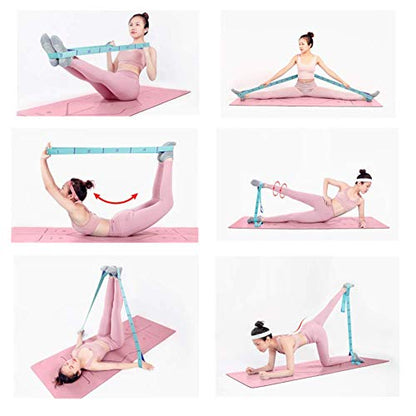 Nitpicker Stretching Straps Hamstring Stretcher Device Elastic Exercise Band Yoga mat Carrying Straps Leg Exercise Equipment Stretching Strap with Loops for Flexibility Stretch Strap 11 Loops
