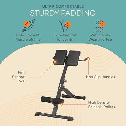 LifePro SculptTrainer Roman Chair with 330 lb Capacity — Incline Adjustable Hyperextension Bench for All-in-One Body Workout — Foldable Home Gym Back Extension Machine for Glutes, Core & Lower Back