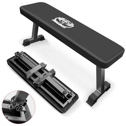 Flat Bench, Flat Weight Workout Exercise Bench Easy,Assembly,Foldaway Bench for Adjustable Dumbbells or an Adjustable Dumbbell Set,Strength Training Bench Press