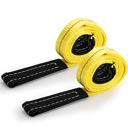 4 Pack Lifting Sling Straps, 6'x 1" Durable Nylon Tow Straps Rigging Strap with 2 Wide Flat Eye Loops, Tree Saver Recovery Securing Strap Web Sling for Fitness, Wearing Guard, Moving Furniture