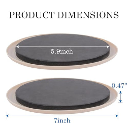 Furniture Sliders for Carpet, 8 Pcs 7" Round Furniture Moving Sliders, Heavy-Duty Furniture Movers - Reusable Carpet Sliders, Move Any Item Quickly, Easily and Safe!