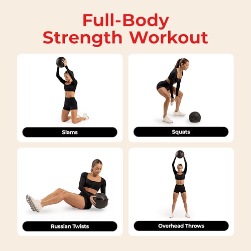 Sunny Health & Fitness Ultra-Durable Slam Ball, Sand Filled No-Bounce Core, Non-Slip Grip – Available in 10–50 lbs - style: 10lbs