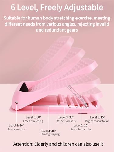 Adjustable Slant Board for Calf Stretching, Non Slip Incline Board with 6 Angles, Calf Stretcher for Ankles, Knees, Heels & Feet, Stretch Board for Squats, Physical Therapy, Home Gym Office