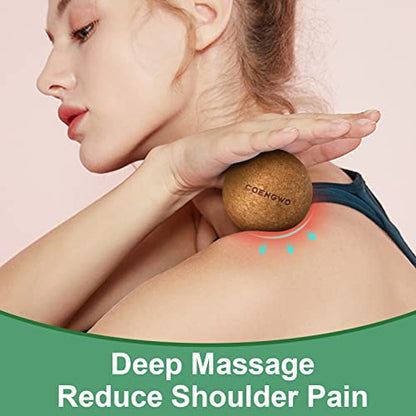 Cork Ball Lacrosse Ball, Deep Tissue Muscle Tension Therapy Ball for Trigger Point Therapy, Muscle Soreness, Yoga Therapy, 2.4 Inch - size: 2 balls (2.4'') (No Bag)