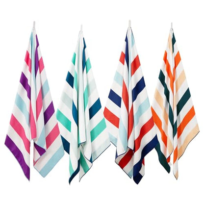 Exclusivo Mezcla 4 Pack Microfiber Quick Dry Beach Towels, Large Lightweight Sandfree Pool Towels for Swimming Camping Travel with Bag (Multi, 30x60 Inches)