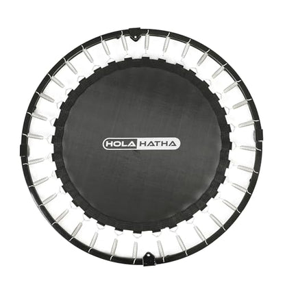Foldable Mini Trampoline Fitness Rebounder for Home Gym Workouts – with 5-Level Adjustable Handle, Heavy-Duty Steel Frame, Portable Design, and Supports up to 440 Pounds