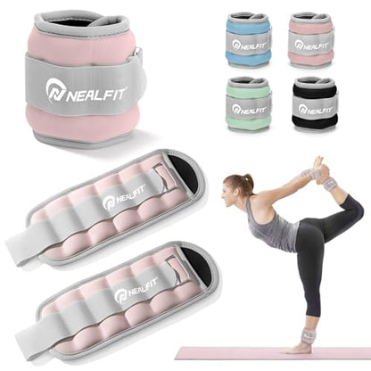 Ankle Wrist Weights, Adjustable Arm Leg Weights for Women Men, Secure Fit Non-Slip Exercise Weights for Home Workout, Running, Walking, Aerobics, Physical Therapy