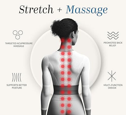 Halo Spine Stretcher for Back Pain Relief, Full Back Decompression, Upper and Lower Back Stretcher, Spine Alignment, and Deep Tissue Acupressure Therapy with 24 Massage Balls