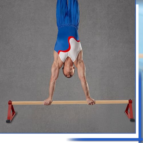 Leyndo 54” Gymnastics Pirouette Floor Bar, Handstand Trainer Bars - color: Red
