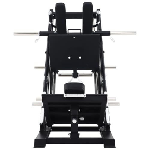 6026 Multi Function Leg Press & Hack Squat Machine, 2000LB Capacity, Adjustable Back Pad, Heavy-Duty Steel Frame, Black & Red Light Commercial Fitness Equipment
