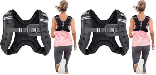 Henkelion Weighted Vest Weight Vest for Men Women Kids Weights Included, Body Weight Vests Adjustable for Running, Training Workout, Jogging, Walking - color: Black, size: 12 lbs (Pack of 2)
