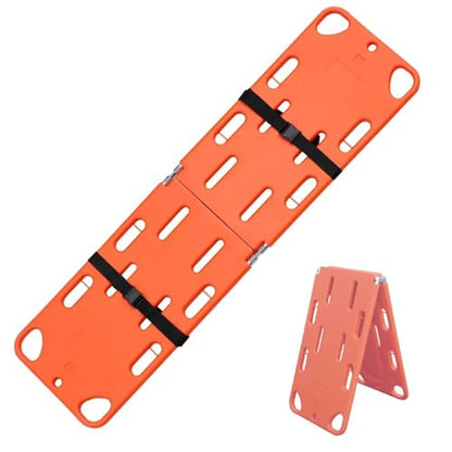 Lightweight Foldable Spine Stretcher, 6ft PE Board for Water & Ambulance Transport, Adjustable Str for Patient Safe in Emerncies, Portable & Design