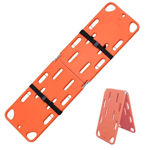 Lightweight Foldable Spine Stretcher, 6ft PE Board for Water & Ambulance Transport, Adjustable Str for Patient Safe in Emerncies, Portable & Design