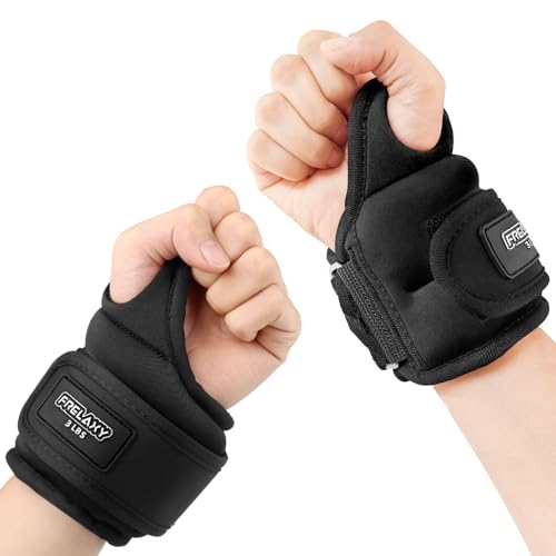 Frelaxy Wrist Weights with Thumb Loops Lock for Men Women 1lb*2 2lbs*2 3lbs*2 Ankle Weights Weighted Gloves for Running Strength Training Yoga Walking Exercises - color: Black, size: 3 lbs x 2