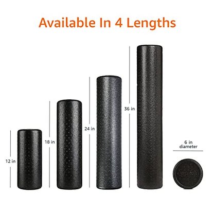 Amazon Basics High Density Foam Roller for Exercise and Recovery, 24 Inches, Blue Speckled