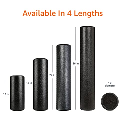 Amazon Basics High Density Foam Roller for Exercise and Recovery, 18 Inches, Blue Speckled
