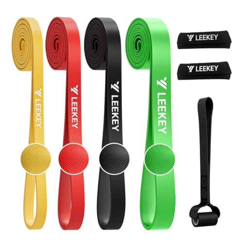 Pull Up Assistance Bands,Muit Levels Resistance Bands for Senior/Adults,Exercise Bands with Door Anchor, Strength Bands for Fitness Training, Physical Therapy,Home Gym Workouts - color: 5-85LBS COLOR+Grip