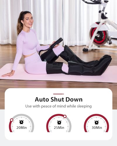 CINCOM Leg Massager for Circulation and Pain Relief, Air Compression 3 in 1 Leg Massager for Foot Calf & Thigh, Leg Compression Boots for Recovery, Edema, RLS Relief