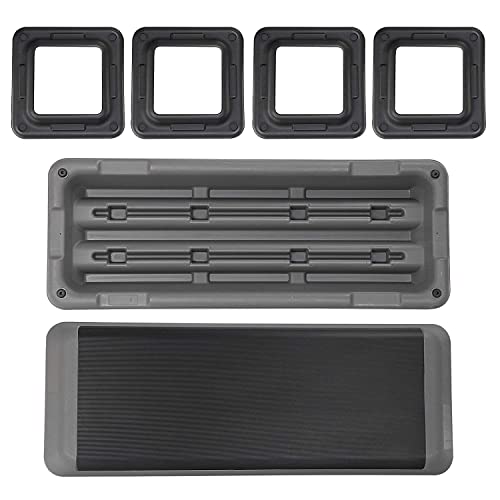 43-inch Aerobic Stepper Exercise Step Adjustable Workout Platform with 4 Training Riser - 4” 6” 8" for Fitness, Black
