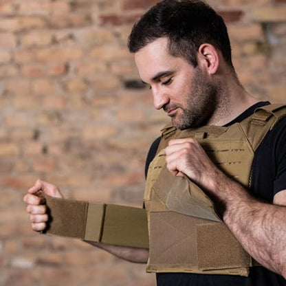 Northgym Adjustable Weighted Vest/Incl. 3D Weight Plates in 14lbs / 20lbs/ 30lbs/ 42.5lbs - Optimized Weight Distribution and with Curved Plates for Running, Functional Training and Working Out - style: Tan 14lbs