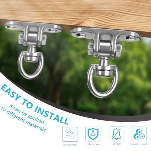 Heavy Duty Swing Hanger 1000 LB Capacity Stainless Steel Swing Swivel Bearing 360° Rotary for Playground Porch Yoga Seat Wooden Sets Indoor Outdoor - size: Heart-shaped 1PCS