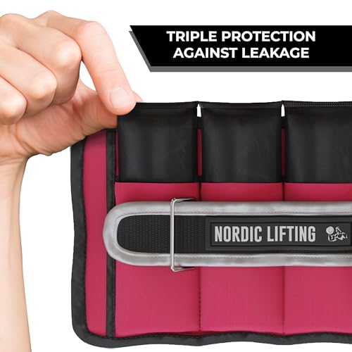 Adjustable Ankle Weights for Women & Men – 1 Pair (2–10 lbs) Wrist, Arm & Leg Weights for Gym, Yoga & Home Workouts – Secure Fit Strap Design – Durable Fitness Training Equipment - color: Cherry Red