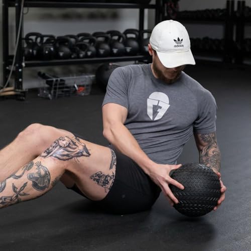 Titan Fitness Rubber Tread Slam Ball, Dead Bounce, Weight Workout - Throw, Catch, Slam, Twist - style: 20 lb