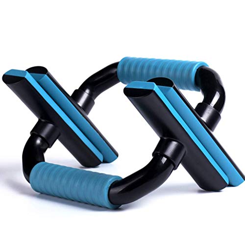 Push-up bracket-Pushup Bars with Non-Slip Feet and Comfort Foam Grip for Providing a Safer Push Up Stand - color: Blue