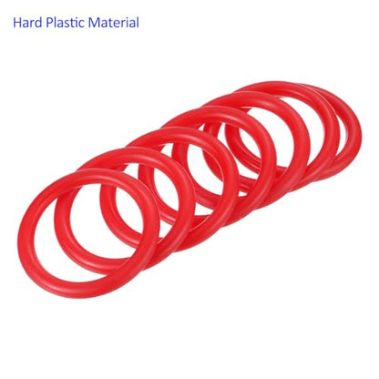 M METERXITY Carnival Toss Rings - Plastic Round Throw Hoops Apply to Parties/Interactive Games - color: Red, size: 1.57"