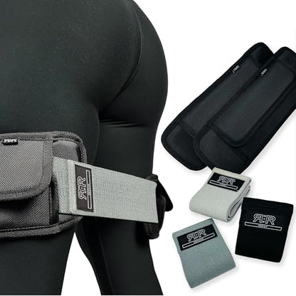 BADONKA Band Protective Sleeves for Booty Bands - Includes 3 Optional Fabric or Latex Resistance Loops - 3 Resistance Levels - Glute & Leg Workout Bands for Women & Men