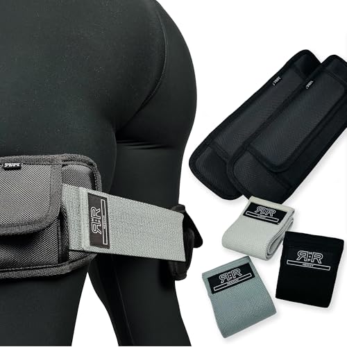 BADONKA Band Protective Sleeves for Booty Bands - Includes 3 Optional Fabric or Latex Resistance Loops - 3 Resistance Levels - Glute & Leg Workout Bands for Women & Men