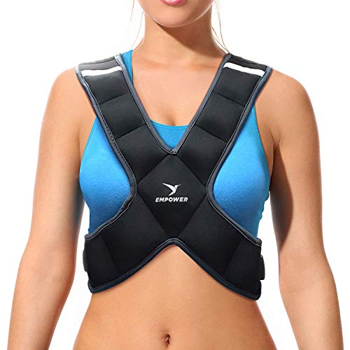 EMPOWER Weighted Vest for Women with Reflective Strips – Fixed 8lbs, Adjustable 4-10lbs (4 in1) or Adjustable10-16lbs (4 in 1), Strengthen Muscles, Boost Bone Health, and Burn More Calories for Workout - Rucking Vest - style: 8lb Vest