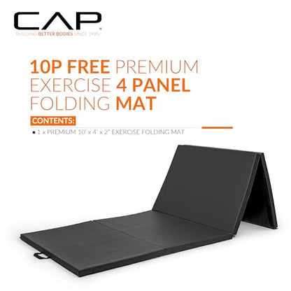CAP Barbell All Purpose Folding Anti Tear Exercise Training Aerobic Fitness Gym & Gymnastics Balance Mat | Multiple colors - color: Black, style: 10' x 4' x 2.0" Thick