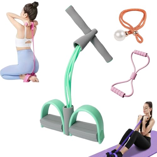 21 Fitness Resistance Bands-4 Tube Pedal Ankle Puller - color: H