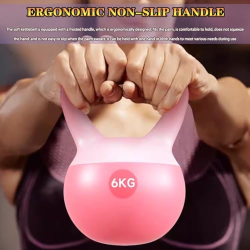 Kettlebell Weights Women's Beginner Weight Loss Soft Kettle Bells, Buttocks Shaping/sports Dumbbell, Home Fitness Equipment, Frosted Non-slip Handle(Pink-2.5kg)