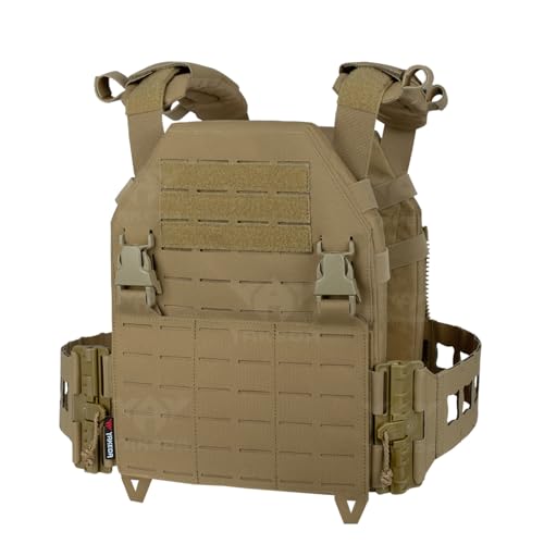 Tactical Vest for Men - Lightweight Quick Release Modular Vest Adjustable Airsoft Vest Outdoor for Running Training - color: Tan