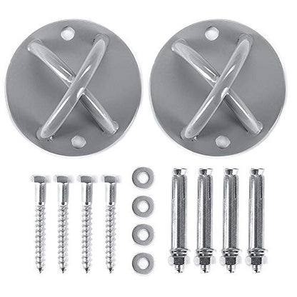 2 Pack Wall Mount Bracket for Suspension Straps, Ceiling Anchor Mount for Rings, Body Weight Strength Training Systems, Yoga Swings, Boxing Equipment