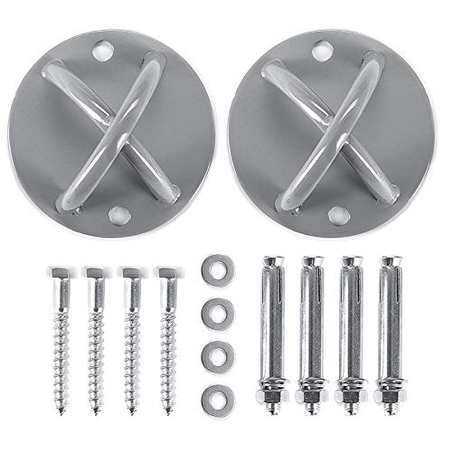 2 Pack Wall Mount Bracket for Suspension Straps, Ceiling Anchor Mount for Rings, Body Weight Strength Training Systems, Yoga Swings, Boxing Equipment