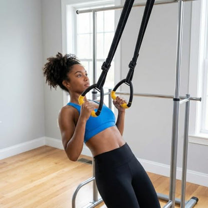 Gymnastic Rings, Gymnastic Rings Equipment, Pull-up Gymnastic Rings, Home Gymnastic Rings no-Punch bar Lanyard for Training Workouts - color: Yellow