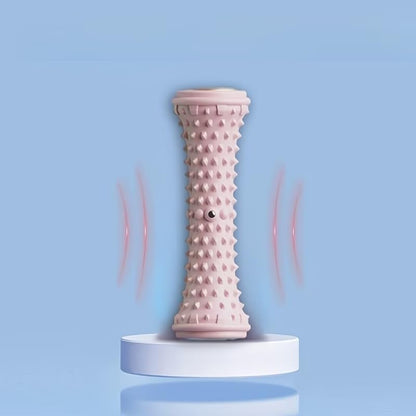 Foot Massage Roller with Speed Control, Deep Tissue Rough Surface, Medium Stiffness, Manual Operation for Yoga and Home Fitness, Pink - color: Pink
