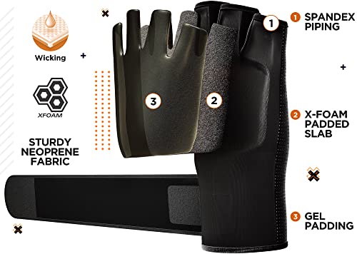 RDX Boxing Inner Gloves Hand Wraps Men Women, Hybrid Design Gym Weight Lifting Workout, 50Cm Long Wrist Support, Neoprene Under Mitts, MMA Muay Thai Martial Arts Training, Kickboxing Punching - size: Medium
