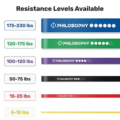 Philosophy Gym Pull Up Assist Band - Resistance Power Loop Exercise Band - style: 1-3/4" (120-175 lbs) - Green