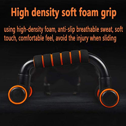 Push-up Bracket,Heavy Duty Steel Handles with Cushioned Foam Grips & Slip Resistant Base for Muscle Ups