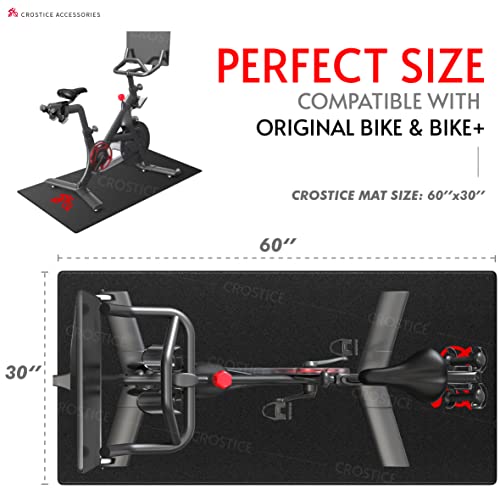 Bike Trainer Mat Compatible with Peloton Bike, for Treadmill & Row, THK 6mm, Under Mat Protect Hardwood Floor Carpet, Trainer Accessory for Indoor Stationary Exercise Bicycle - size: 30x60", style: Logo Style