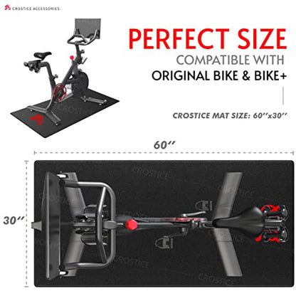 Bike Trainer Mat Compatible with Peloton Bike, for Treadmill & Row, THK 6mm, Under Mat Protect Hardwood Floor Carpet, Trainer Accessory for Indoor Stationary Exercise Bicycle - size: 30x60", style: Logo Style