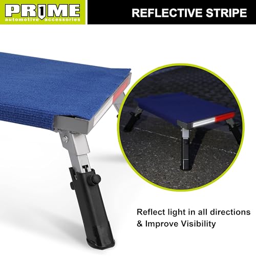PR1ME Safety RV Steps, 19" x 14.5" Extra Large RV Step Stool with Glow, Camper Step Stool, Non-Slip Folding Step Stool and Ladder for RV, with 100% Polyester Step Rug RV Stair Cover, Up to 600lbs - size: Extra Large Size with Step Rug