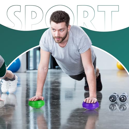 12 Pack Balance Pods Stability Balance Trainer Dots with Needle Pump Half Spiky Fitness Ball Domes for Men Women Stability Training, Physical Therapy, Core Strength Gymnastics Home Exercise
