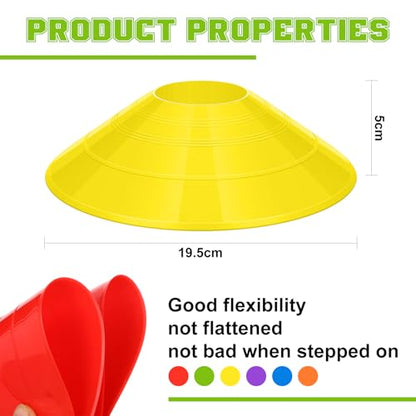 Practice Equipment 60 Disc Cones Agility Soccer Cones and 36 Nylon Mesh Pinnies Scrimmage Vests Team Practice Jersey with Carry Bag and Holder for Sports Training Basketball Football Coaching