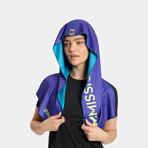 MISSION Reversible Cooling Hoodie Towel- Hood Towel, Cools Instantly When Wet, UPF 50 Sun Protection, Contours Your Head to Stay in Place, Great for Sports, Fitness, Gym (Teal Purple) - color: Teal Purple